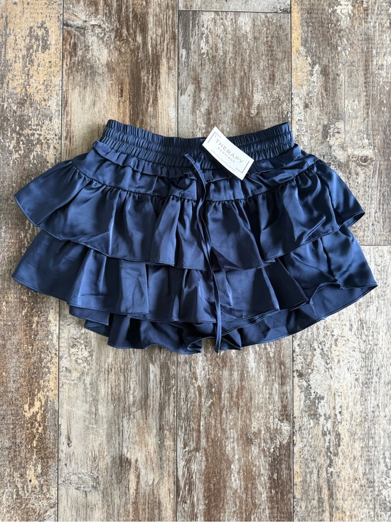 Day + Moon Dresses & Skirts - 2 for $20 sale: NWT day + moon navy blue silky smocked waist ruffled shorts - M